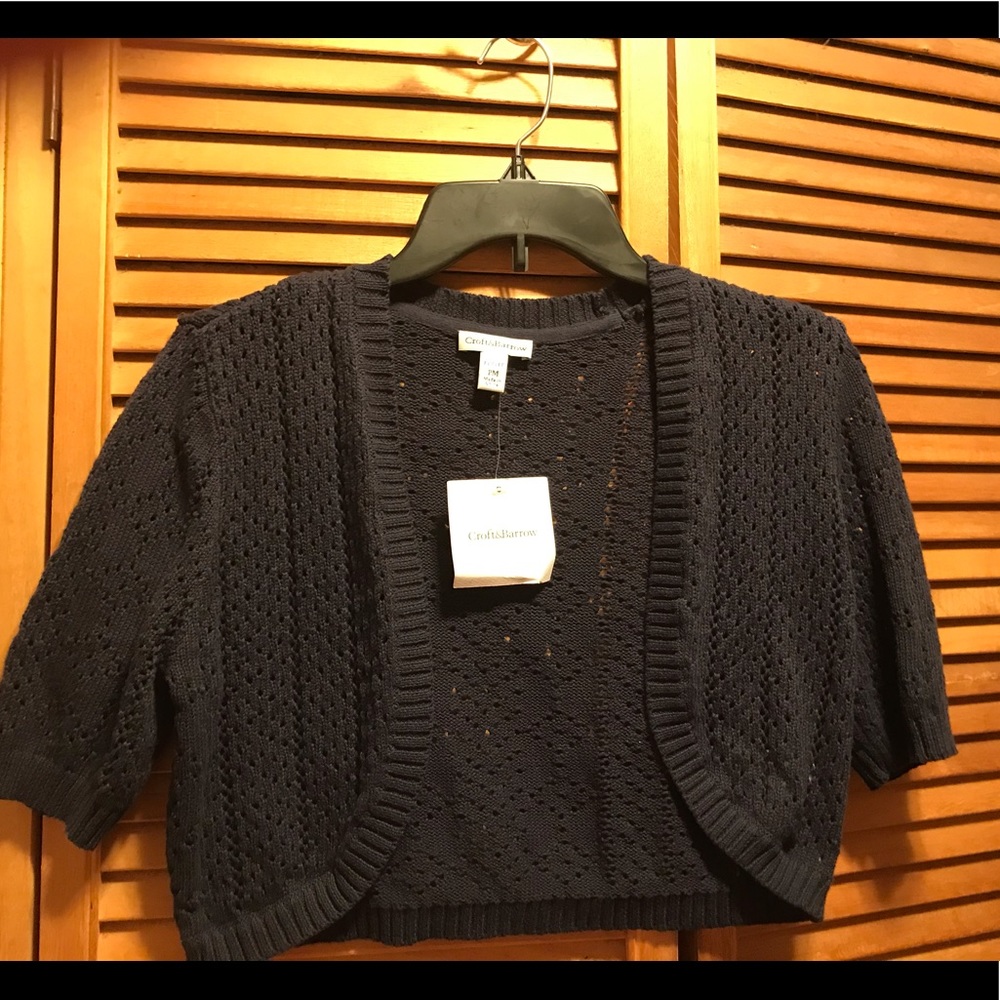 Croft & Barrow Navy Blue Knitted Shrug
